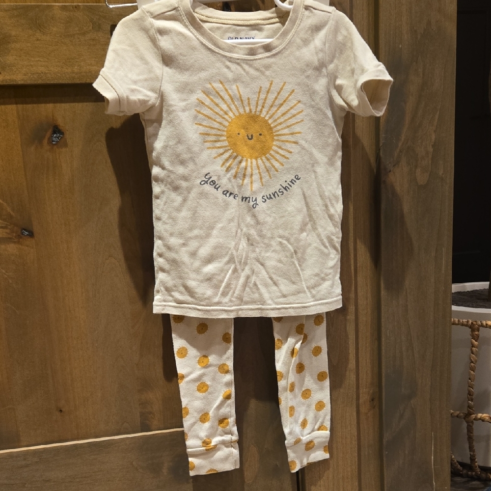 Old Navy Cream Pajama Set with Sun Design